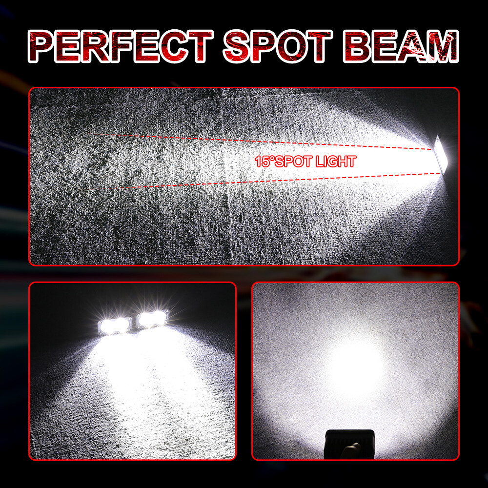 2x 3″Inch Work Driving Lights Spot Off Road LED Cube Pods Truck Bumper Light Bar