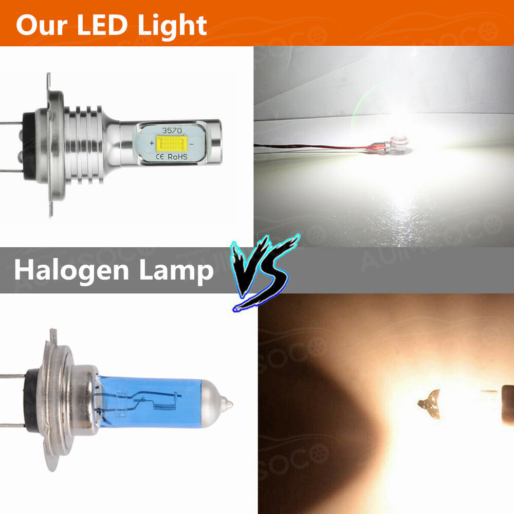 10000K 4Pcs H7 LED Headlight Combo Bulbs Kit High + Low Beam Super White Bright
