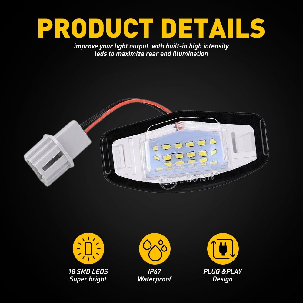 2X 18 LED License Plate Light For Honda Civic Accord Odyssey Acura TL RL TSX MDX