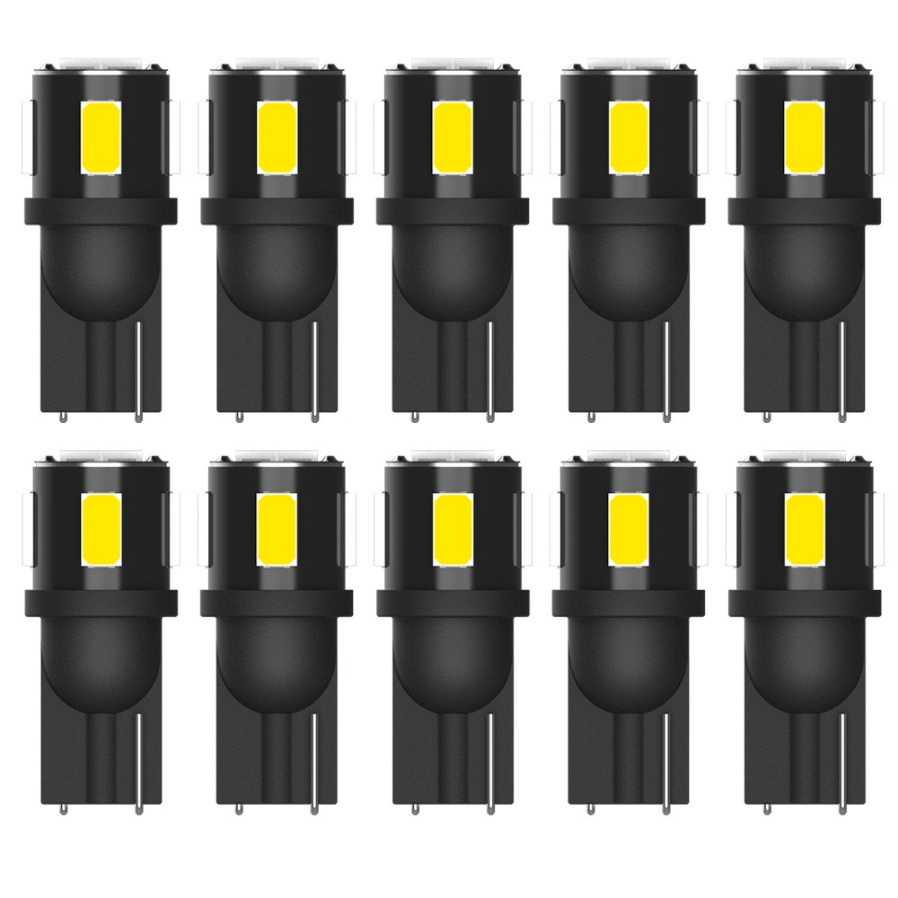 10-100 T10/194/168/W5W White LED License Plate Interior Light Bulb 6000K 5630SMD