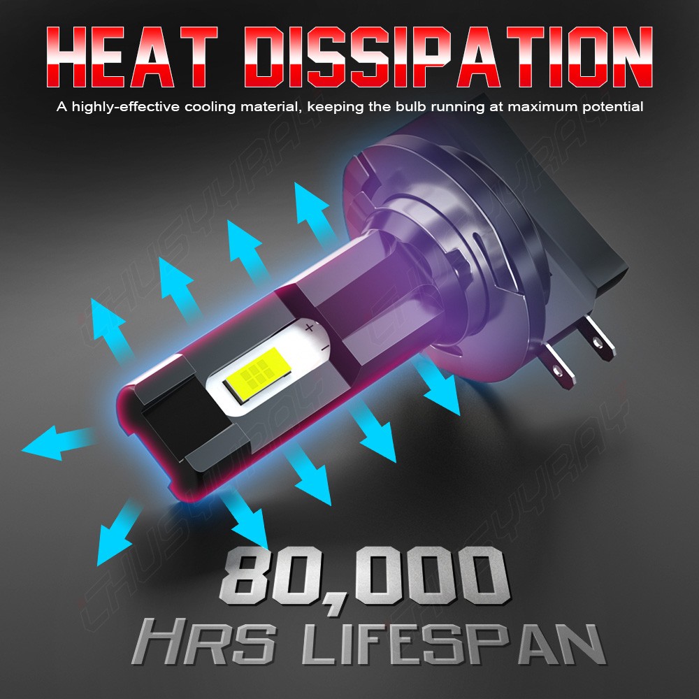 4PCS H7 H11B LED Headlights High Low Beam White Bulbs 6000K