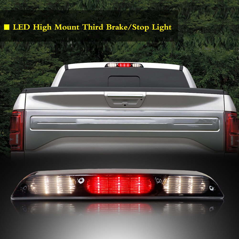 Smoke Black Lens 3rd Third Red Brake Tail Cargo Light For 2015-2019 Ford F-150