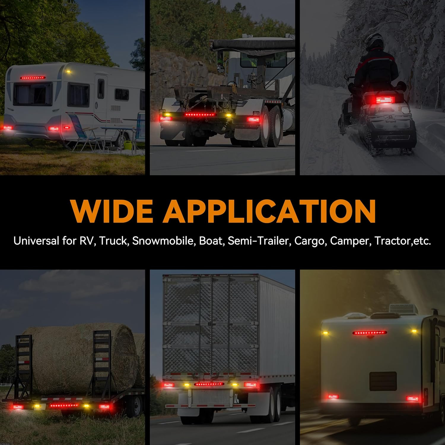 LED Trailer Lights Kit Waterproof IP68 Utility Boat Trailer Light Set Wiring Kit