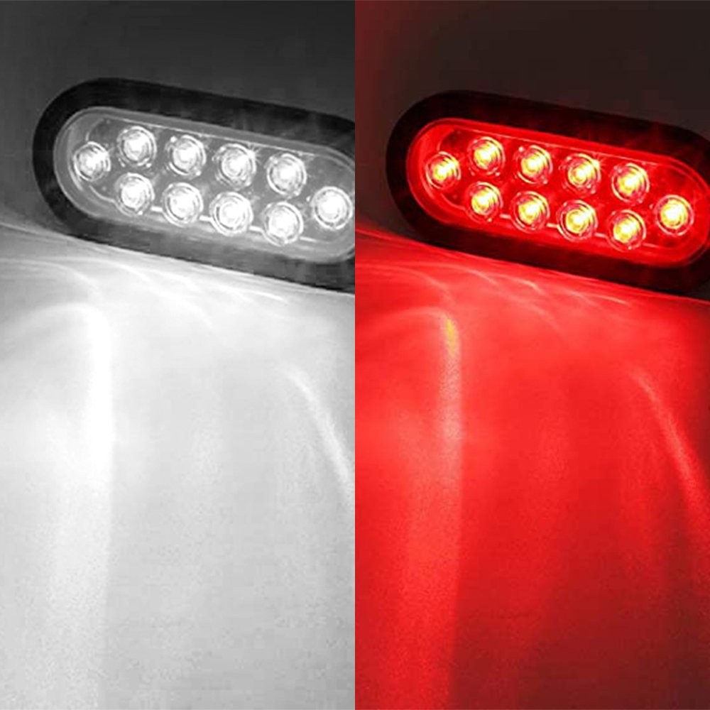 6″ LED 10 Round Lights Tail Rear Stop Light Brake Car Truck High Low Brightness