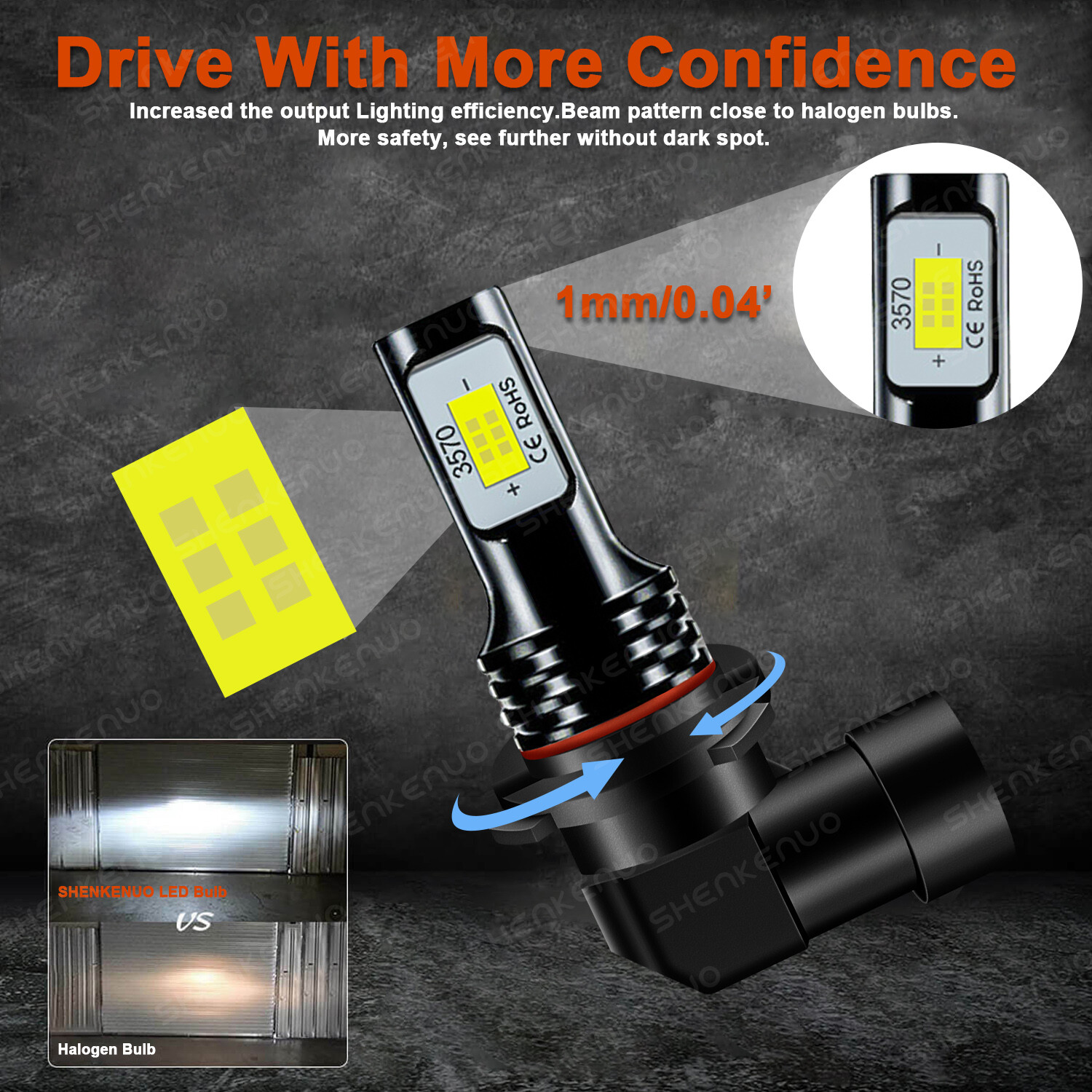 9005 9006 LED Combo 6000K Headlight Kit Bulbs Bright White HB3 HB4 High Low Beam