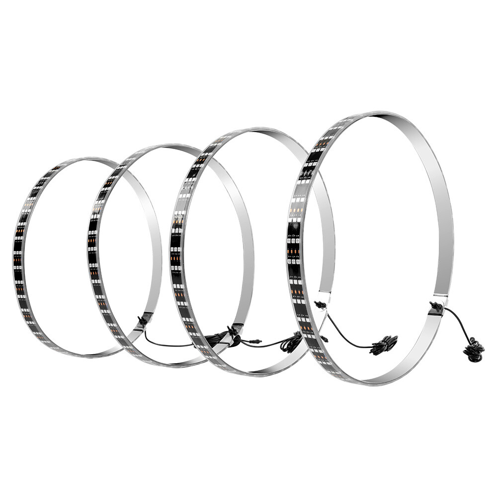 For Chevy Silverado 1500 99-24 4X 15″ LED RGB Rim Lights Wheel Ring Light 3-Row