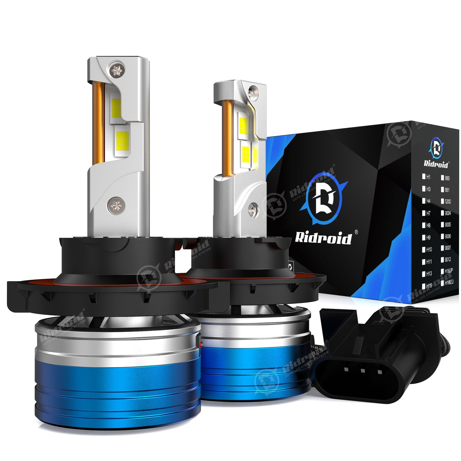 H13 9008 LED Headlight Bulbs Kit High Low Beam 6500K Super Bright White 720000LM