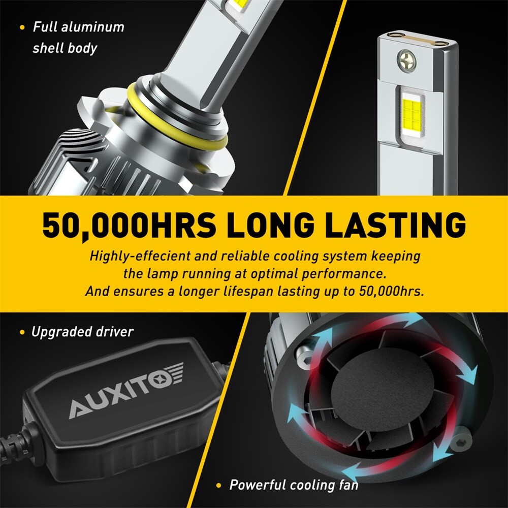 AUXITO Super Bright HB4 9006 LED Headlight Kit Bulb High Low Beam White 24000LM