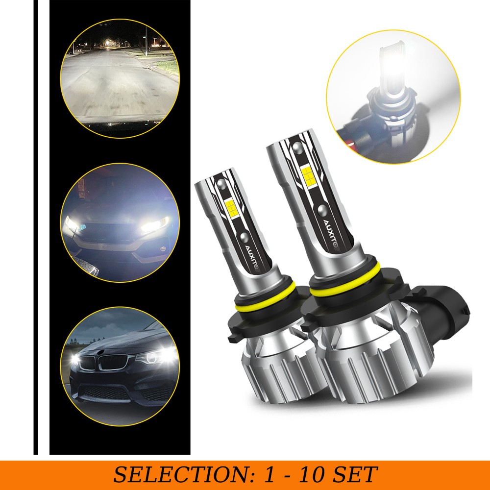 2-20X HB4 9006 Headlight LED Bulb Combo Super Bright White 6500K Combo AUXITO E2