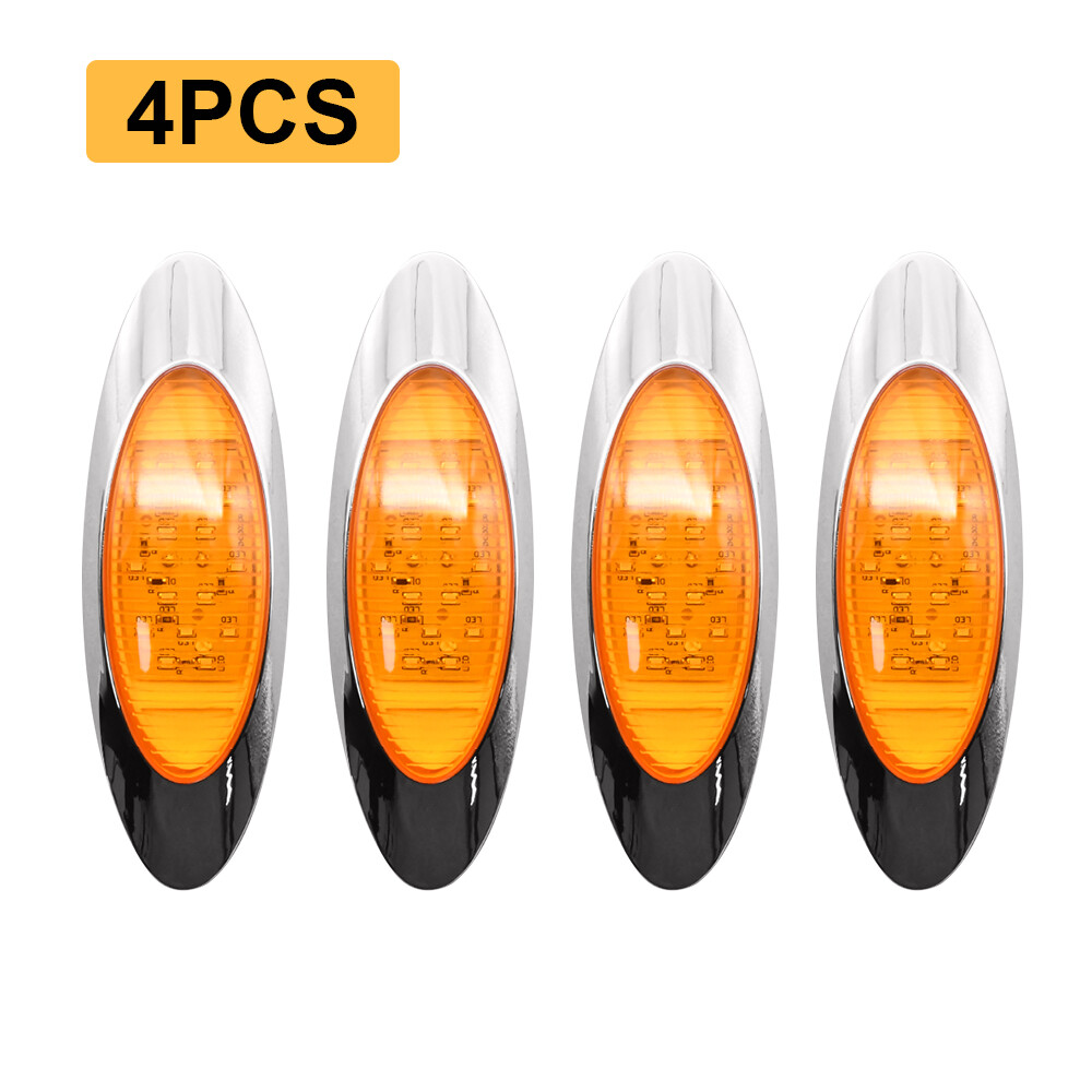 4x 6.5″ Amber 16 ENERGY-EFFICIENT LIGHT Oval Side Marker Light for Freighliner P