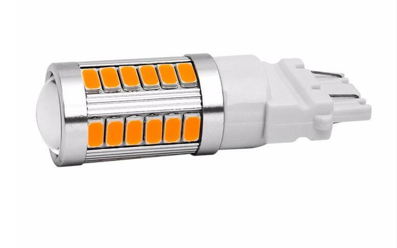 2x Amber 3157 1157 33 LED DRL Switchback Turn Signal Parking Light Bulbs 5630SMD