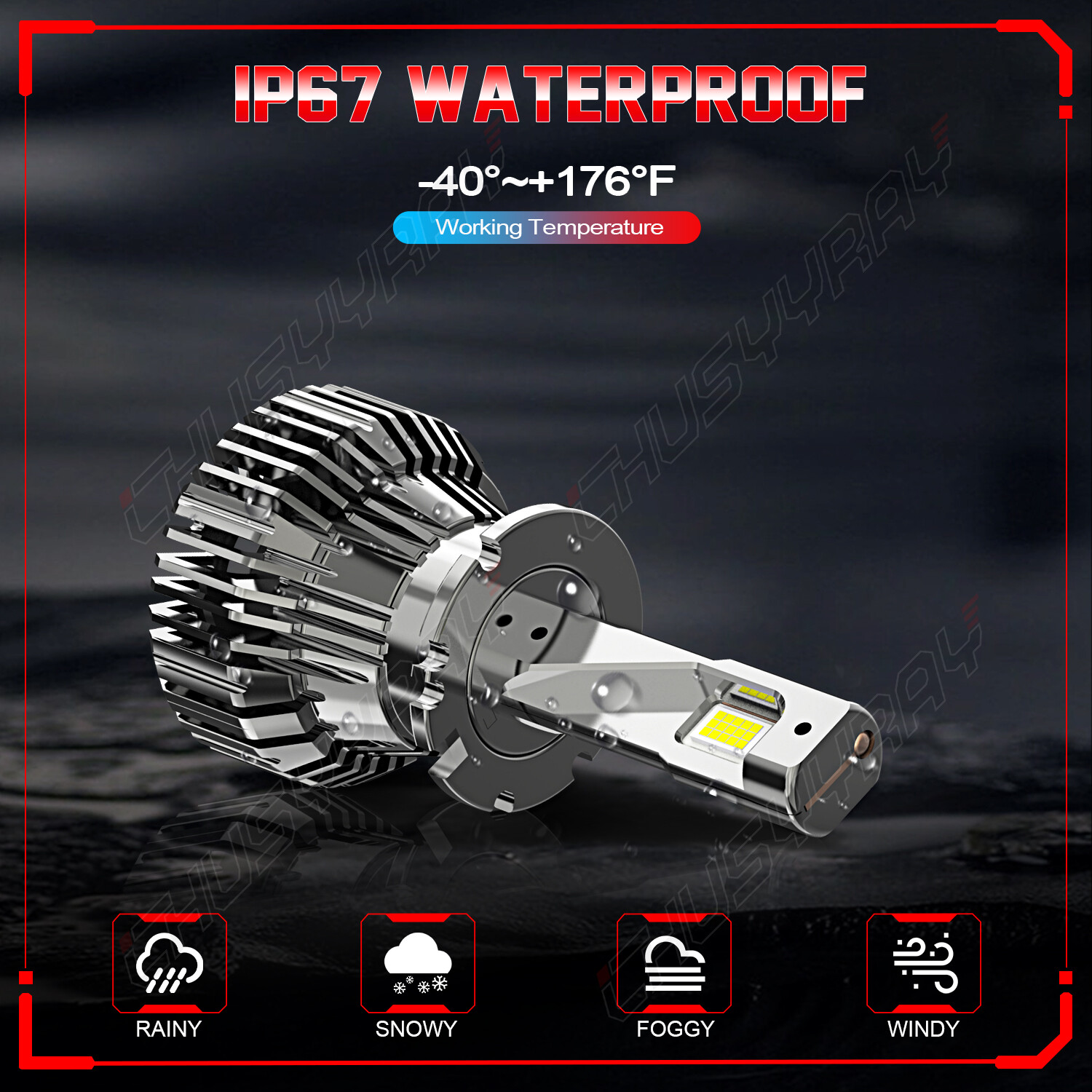 Pair D2S D2R D2C LED Headlight Bulbs High Low Beam Conversion Kit HID White