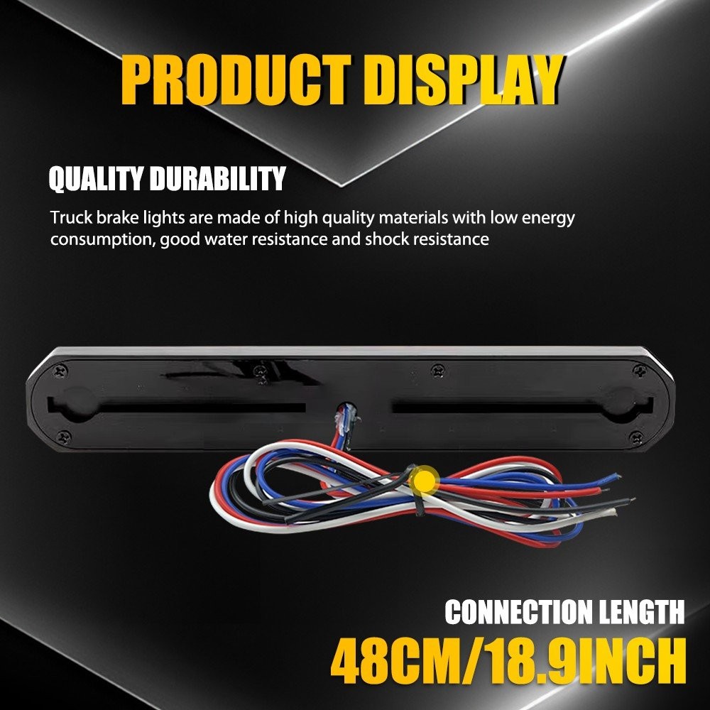 2x 9″ Red/Amber Oval LED Truck Trailer Flowing DRL Stop Turn Tail Brake Lights