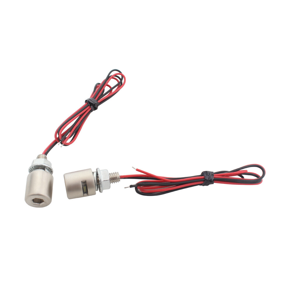 1pair Silver Mini LED License Plate Lights M6 Screw Bolt White Lights Universal