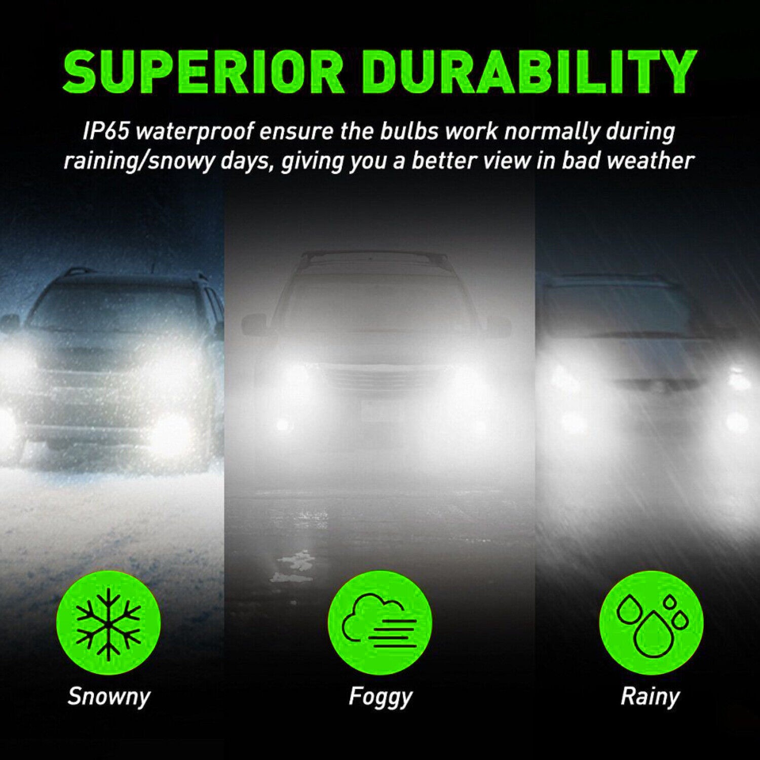 H11 9005 LED Headlight High Low Beam Bulbs Ultra Bright Kit 6000K White 72000LM