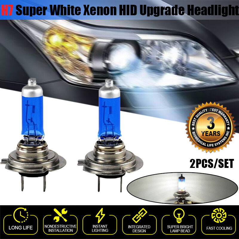 2PCS H7 499 100w Super White Xenon HID Upgrade Headlight Headlamp Bulbs 12v
