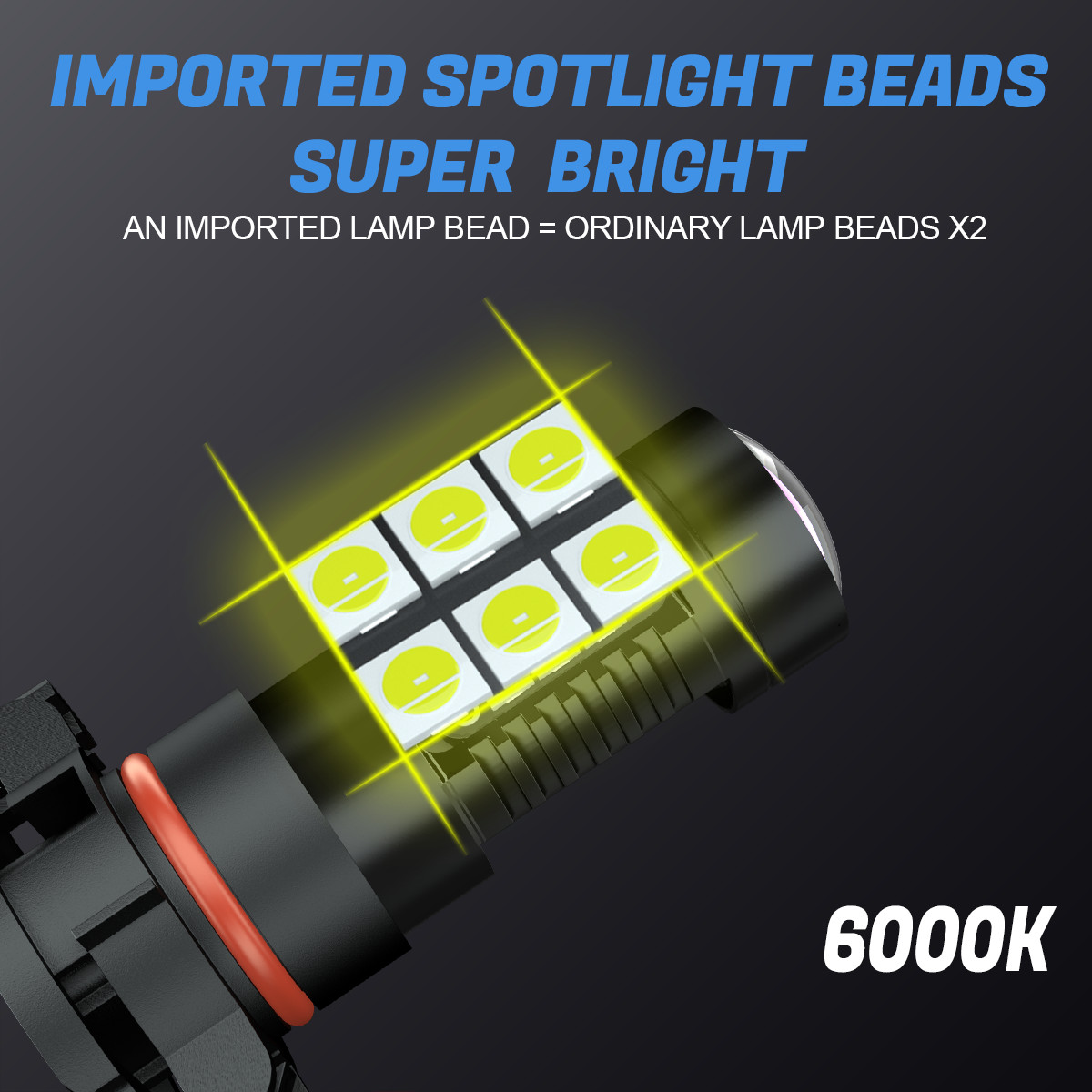 PSX24W 2504 LED Driving Fog Light 6000K Pure White Replace Lamp Super Bright
