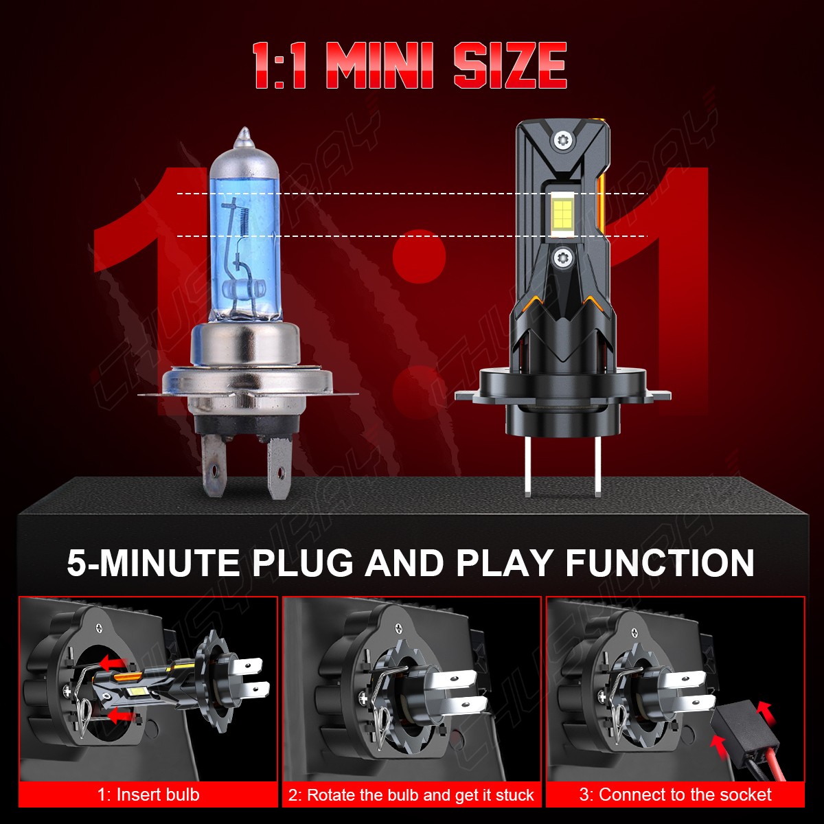 LED Headlight Bulbs Combo H7 6500K Cold White For Toyota 4Runner 2010-2020