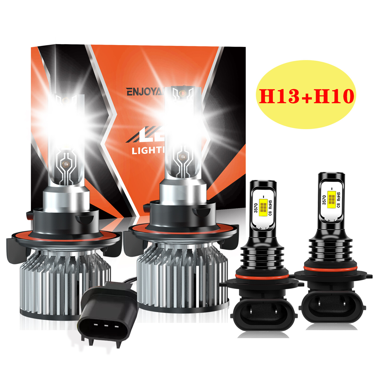 4X For Ford F-150 2004-2014 Front LED Headlight Hi Lo Beam Fog Light Bulb 12000K