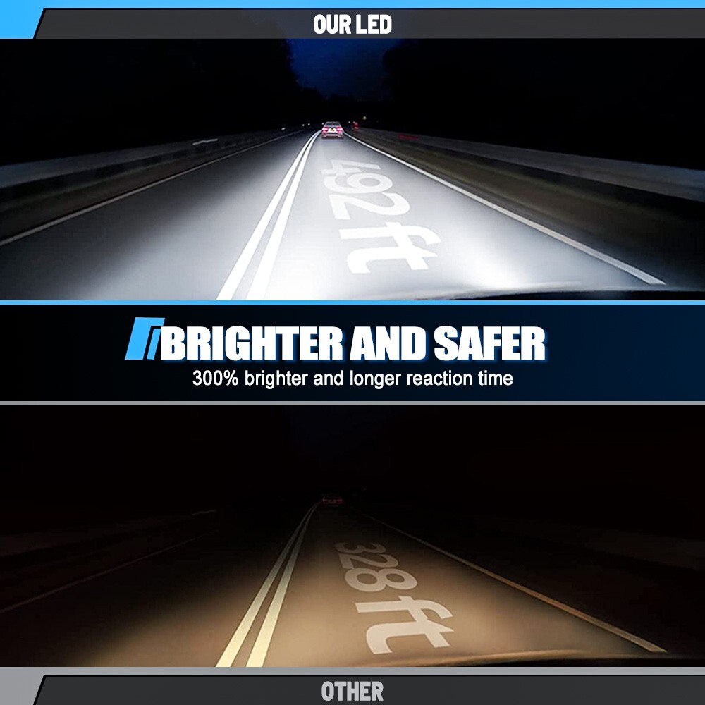 2PCS CSP LED Headlight H4 9003 High/Low Beam 6000K Bulbs Error Free 350W 25000LM