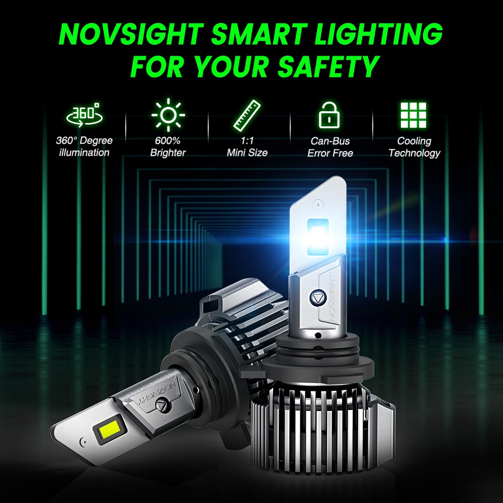 2PCS 9012 LED Headlight Bulbs Hi/Low Beam 20000LM 6500K White Bright Lamp CANBUS