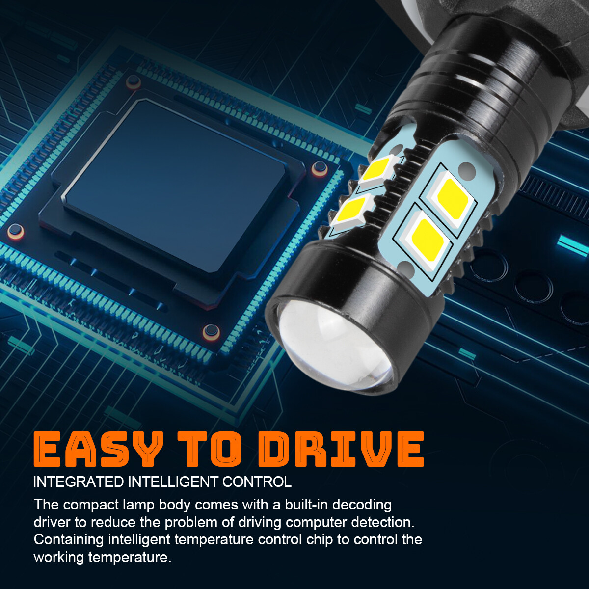 2Pcs 881H27W/2 50W 4000LM White 6000K LED Fog Light Running Bulb Super Bright