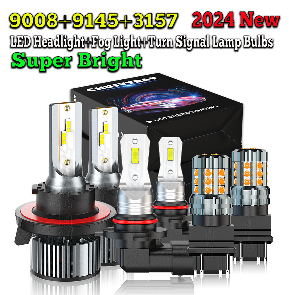 Combo LED Headlight Hi/Lo + Fog Light +Turn Signal Bulbs For 2004-2014 Ford F150