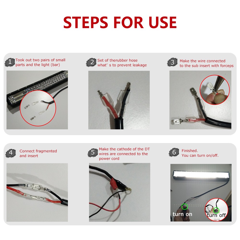 6.5ft LED LightBar Wiring Harness Kit 12V 40A Fuse Relay ON/OFF Switch-1 Lead US