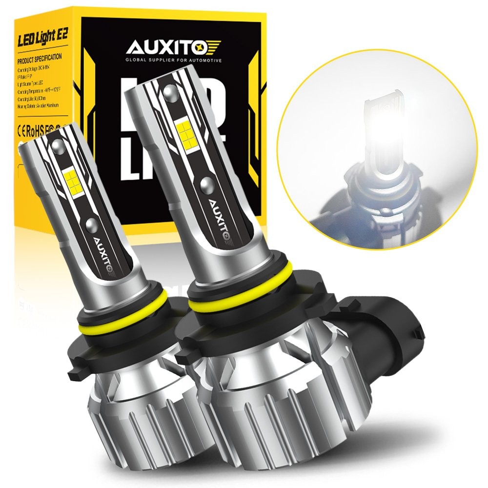 Pair 9006 E2 HB4 Series LED Headlight Bulbs Low Beam Kit White Bright AUXITO EXV