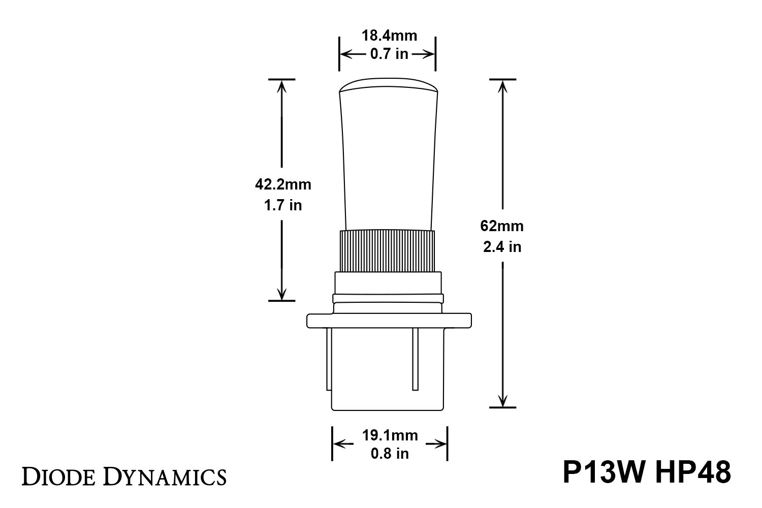 P13W HP48 LED Cool White Pair Diode Dynamics 2010-2018 Chevrolet