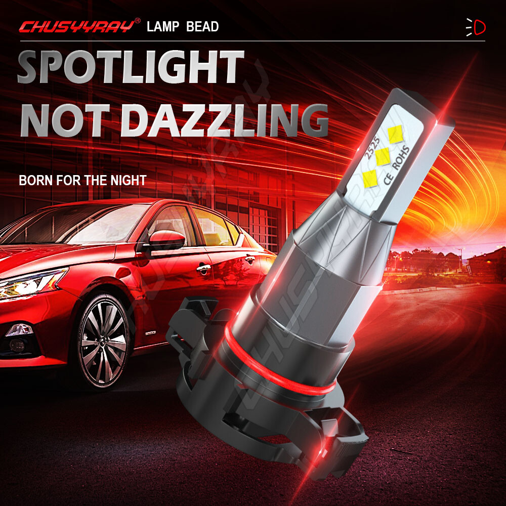 2 x 5202 H16 PS24W High Power 100W 6000K Super White LED Fog DRL Lights Bulbs