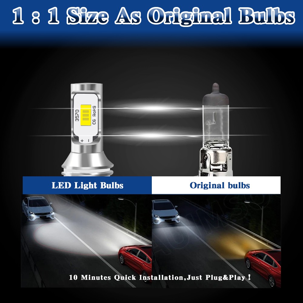 9005+9006 LED Headlight Combo High Low Beam Bulbs Kit Super White Bright Lamp 4x