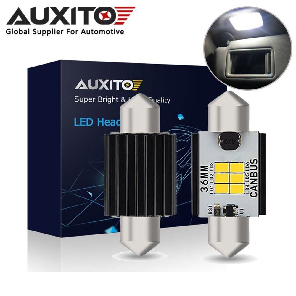 AUXITO 6418 C5W 36MM Festoon LED Plate License Tag Bulb Light Bright White