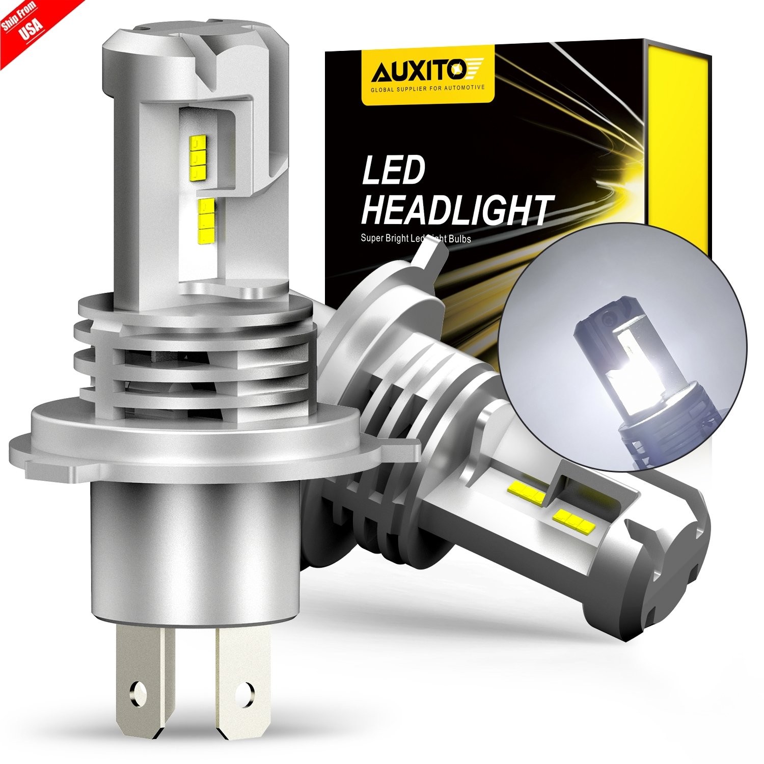 2-sides 9003 H4 HB2 LED Headlight Bulbs Kit High Low Beam 6500K 2400000LM Bright