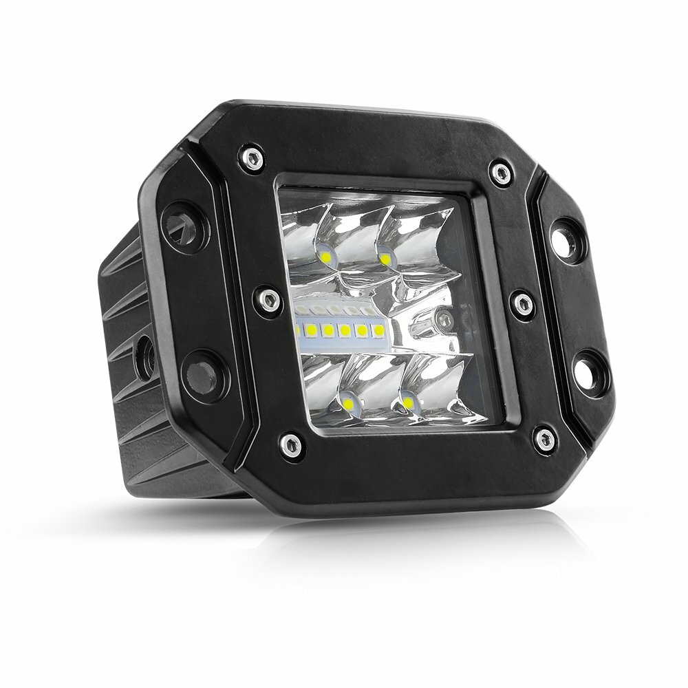 2x 300W Flush Mount LED Pods Flood Spot Work Light Bar Offroad Backup Pickup 4WD