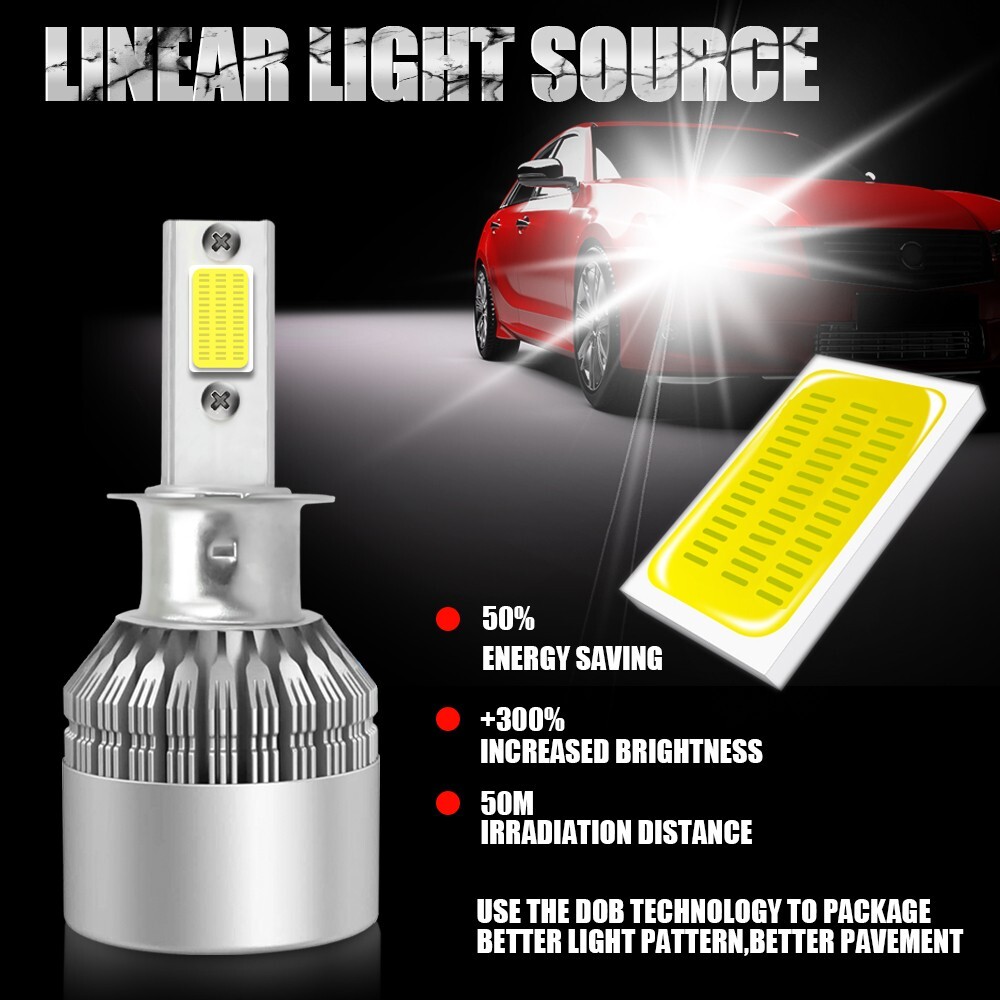 20X H3 LED Headlight Fog Lights Kit Bulbs 6000K Super Bright White High/Low Beam