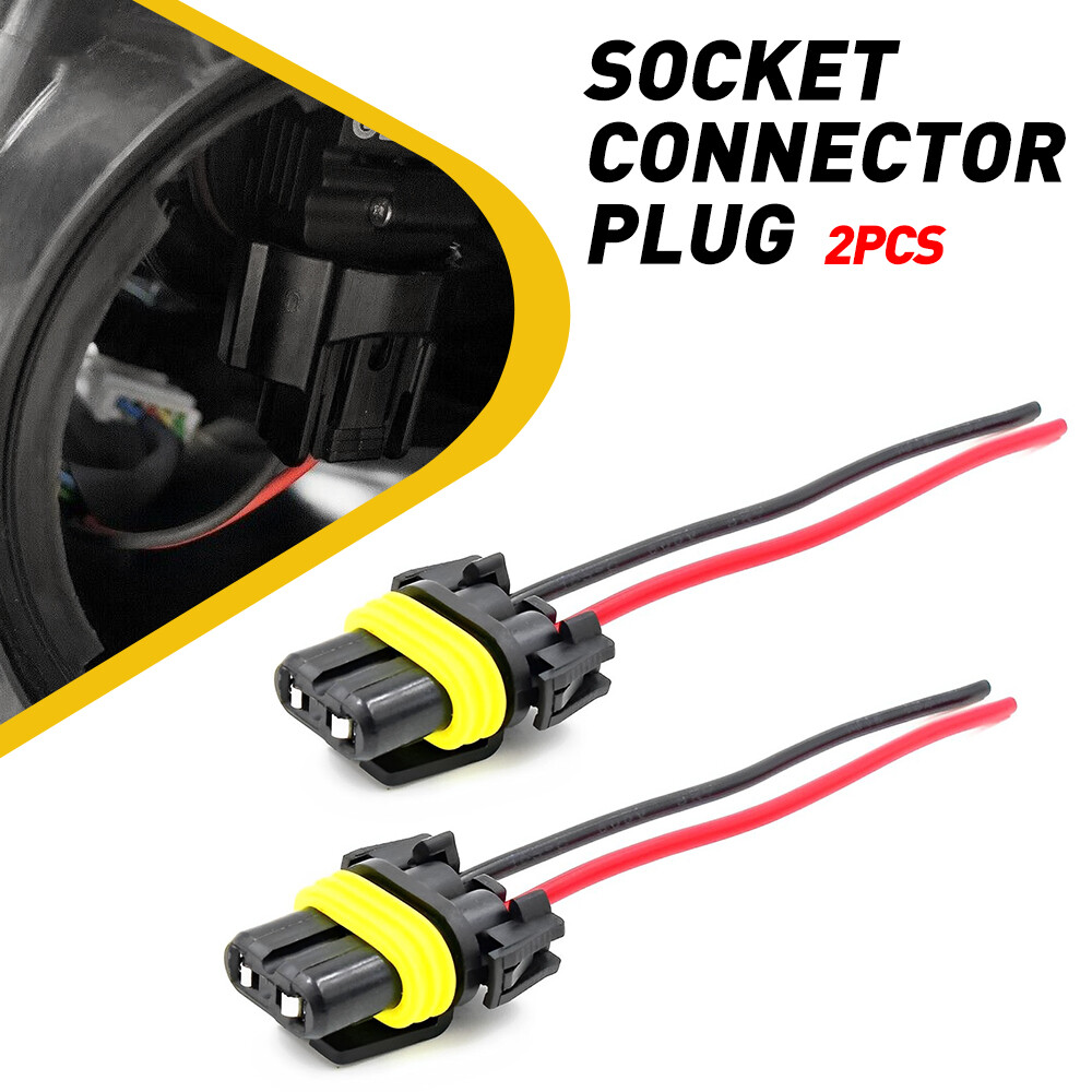 H11 Wire Pigtail Female S Two Harness Light Head Low Beam Socket Connector Plug