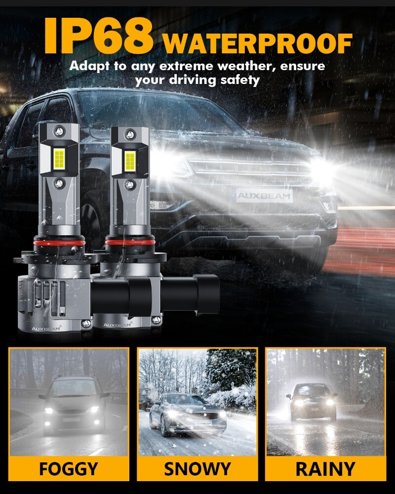 2X AUXBEAM 9005 LED Headlight Bulbs Conversion Kit High Beam White Bright CANBUS