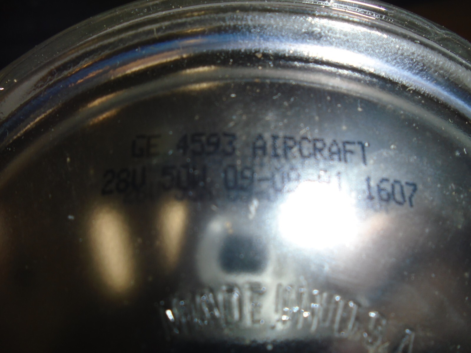 GE Original 4593 Sealed Beam Lamp Bulb Aircraft In-Air 50w 28v Par36