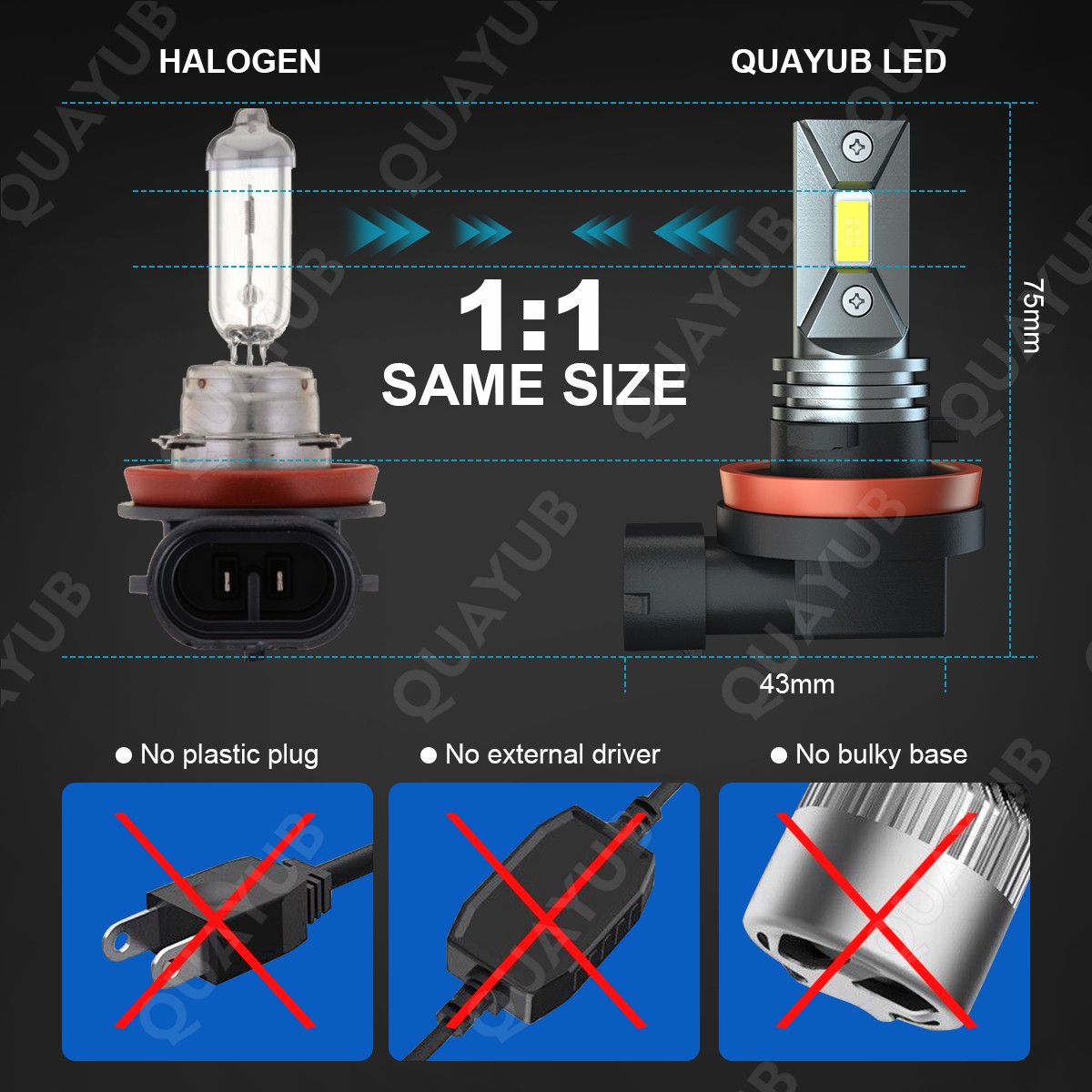 For BMW 323i 328i 335i 340i xDrive 6000K white LED Headlight + Fog Lamp 6 Bulbs