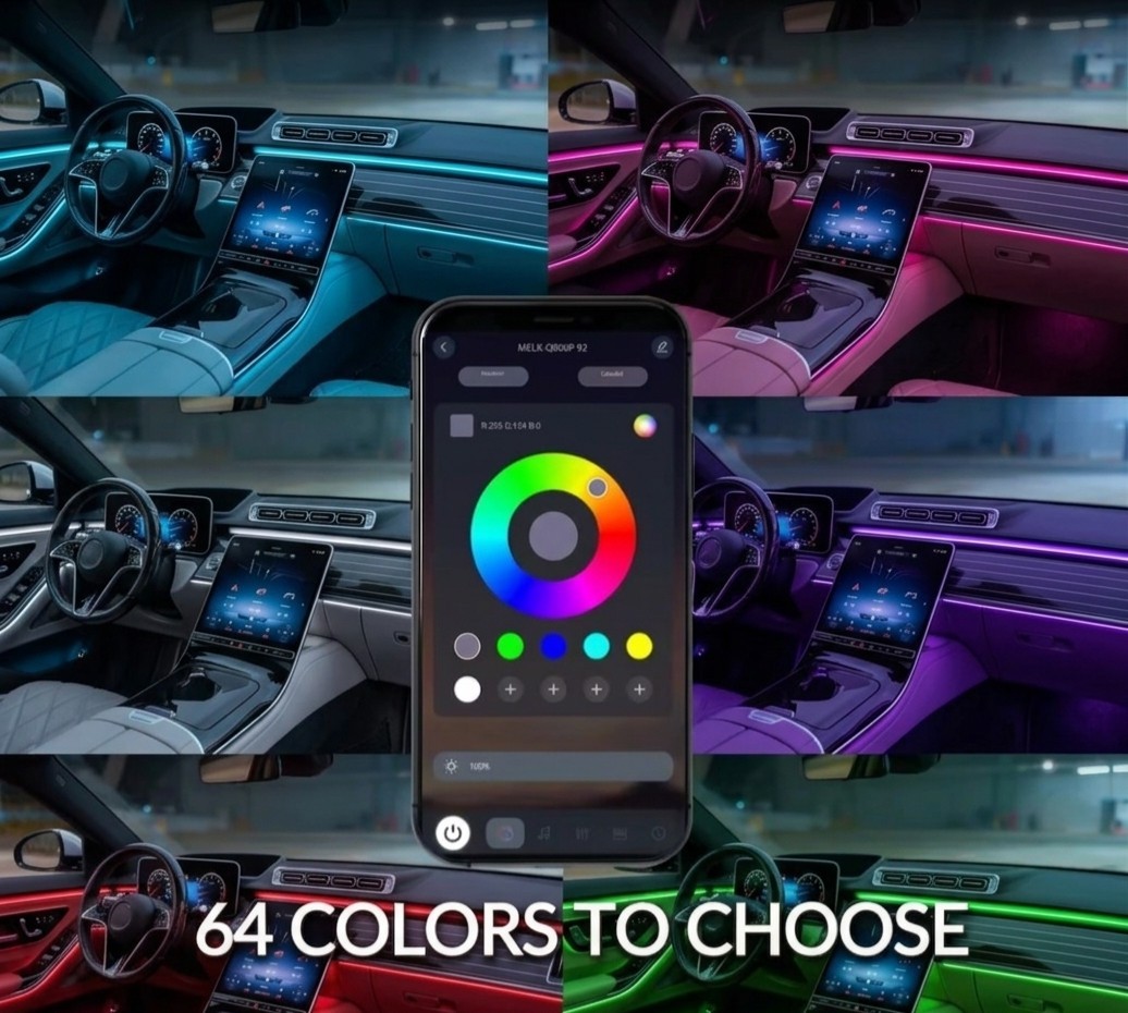 Flow Series 18-in-1 Car Ambient Lights • RGB 64-Color LED Interior App Control