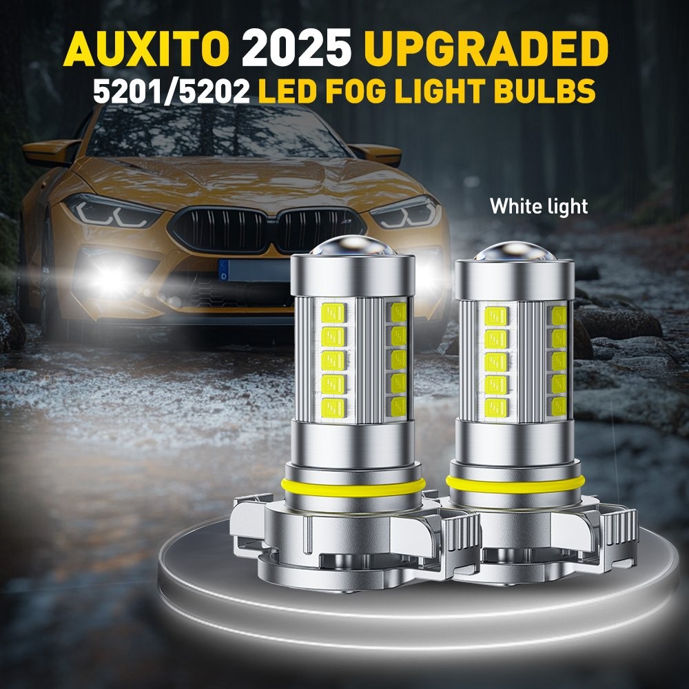 2pcs 5202 LED Headlight Bulbs 6500K Super Bright Pure White Fog Light Bulb Kit