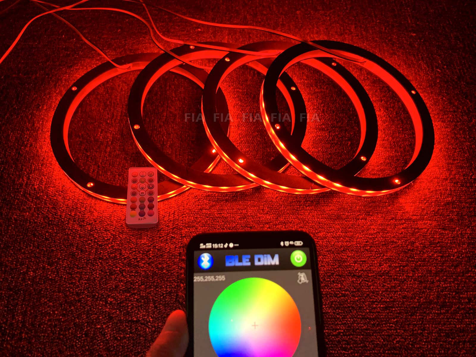4pcs 6.5“ RGB LED Speaker Lights For Car Truck Audio 1/2“ Spacer Ring Lights