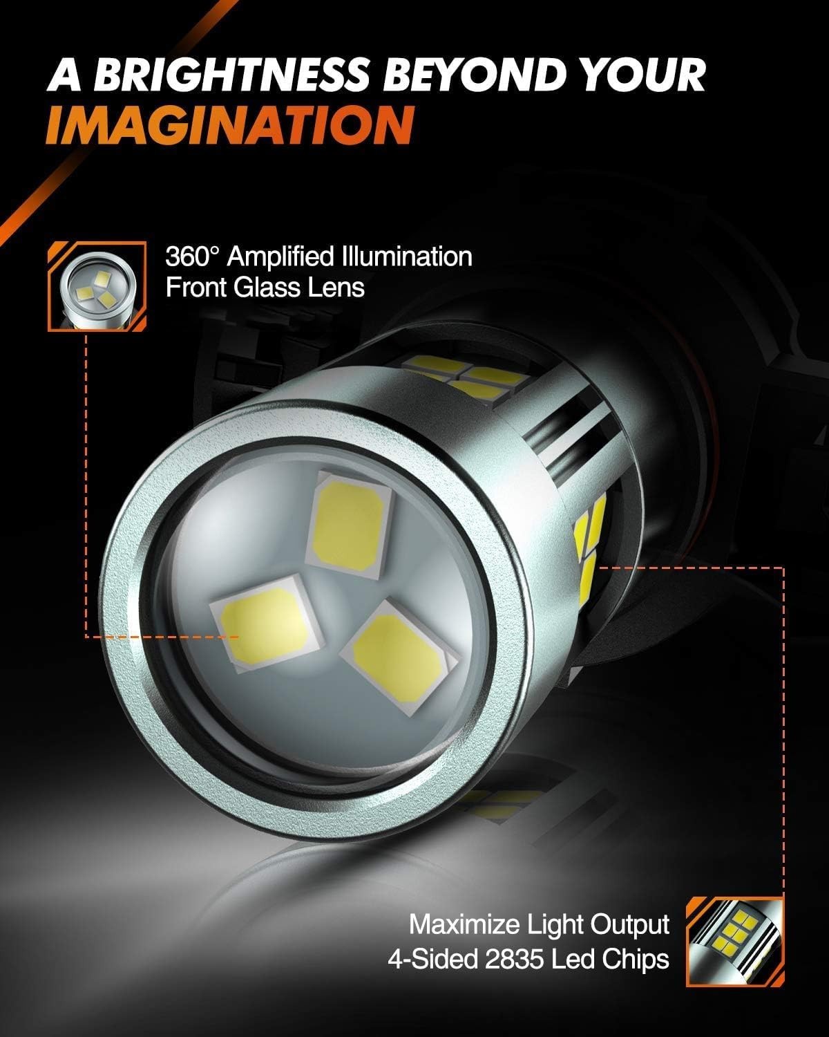 Universal Fit 5202 LED Fog Light Bulbs 6000K – 30,000 Hours Lifetime, Pack of 2