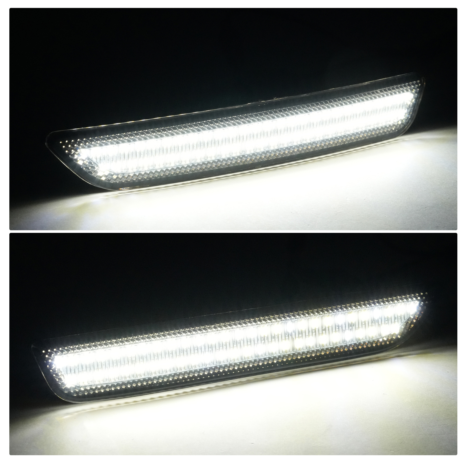 HECASA For Ford Mustang 2010-2014 LED Pure White Side Marker Lights Smoke 4PCS