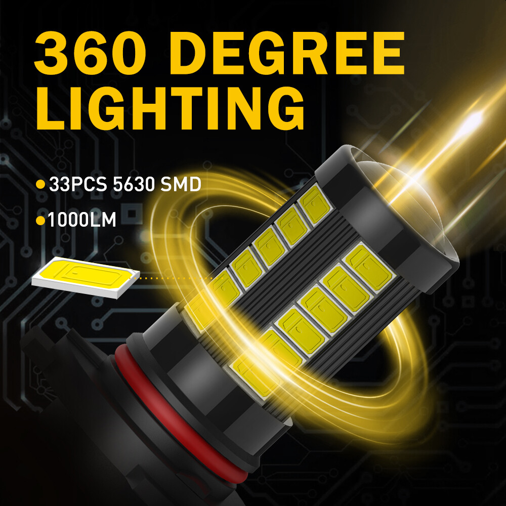 2/4X AUXITO 9005 HB3 White 6000K LED Bulb 2400LM Fit Daytime Running light DRL