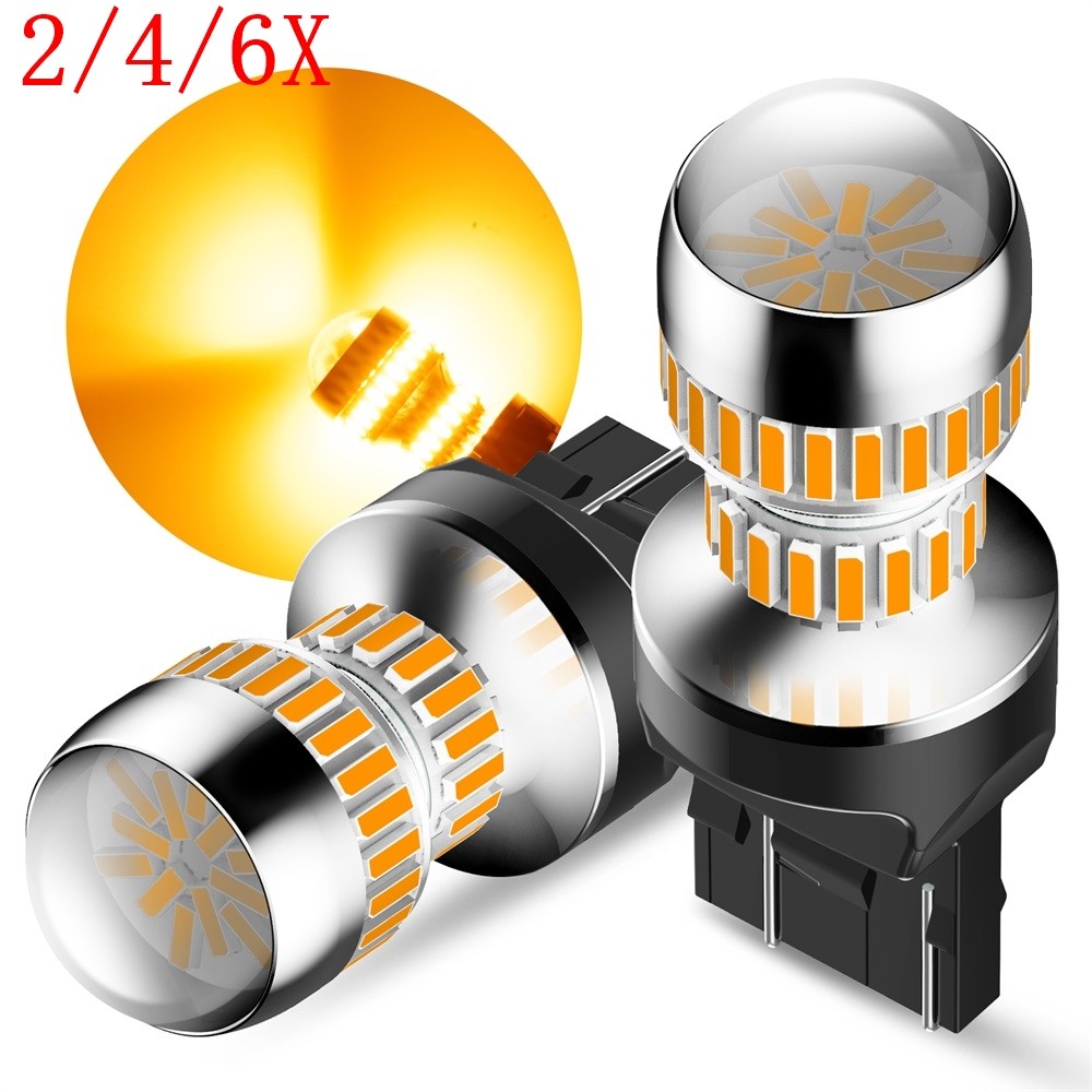 2/4/6X 7443 7440 LED Amber Turn Signal Parking DRL Light Bulbs CANBUS Error Free