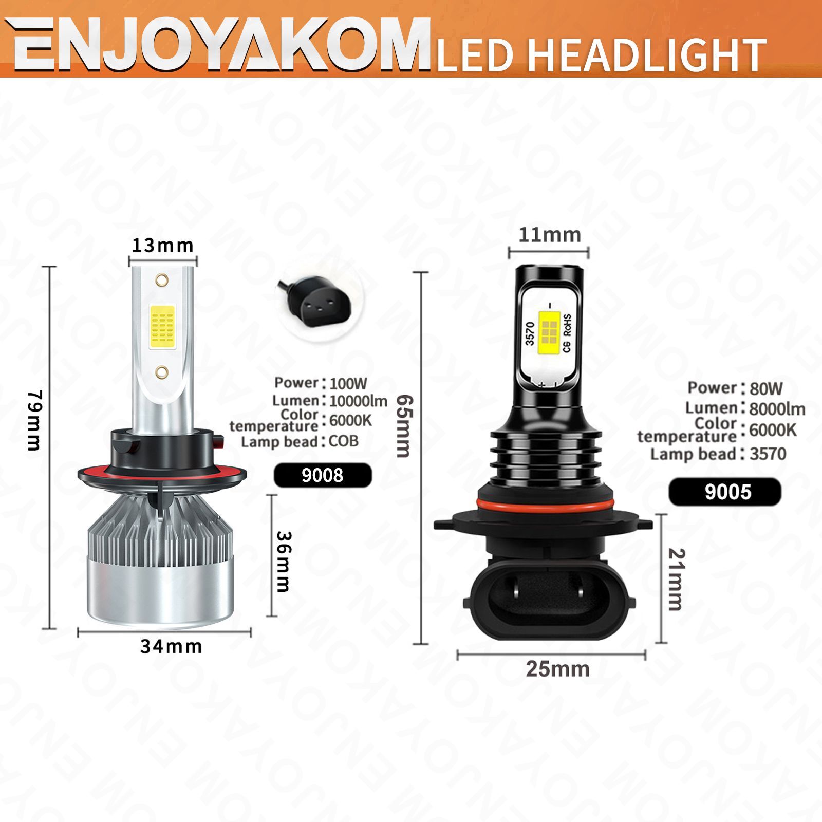 For Dodge Ram 1500 2006-2010 4Pcs 9008 H13 9145 LED Headlight Bulbs Fog light