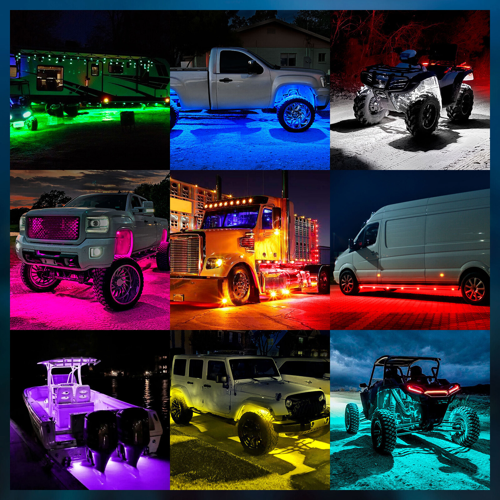 MICTUNING RGBW LED Rock Lights Kits 8 Pods Wireless Control Car Underglow Lights