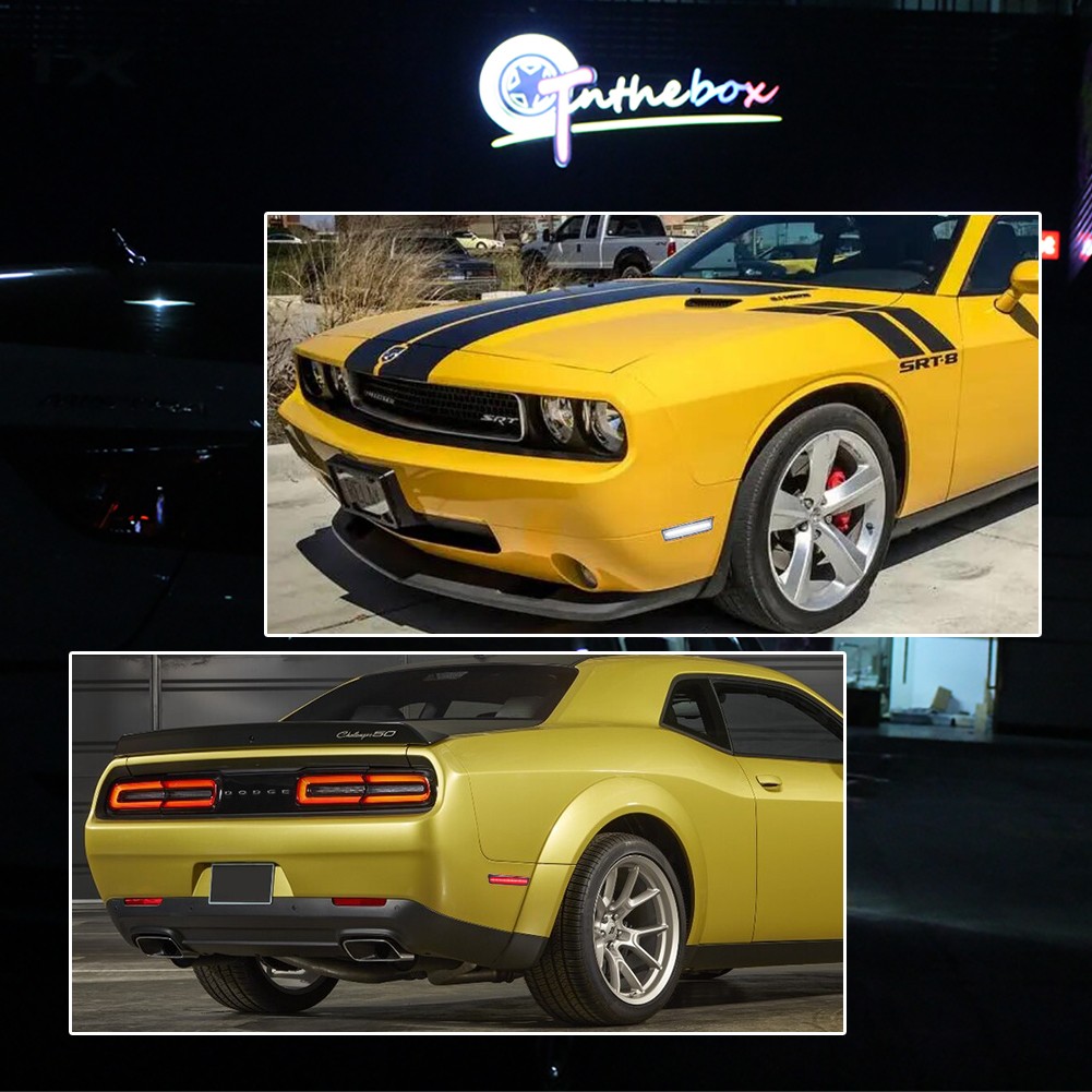 4x Clear LED Side Marker Lights For 2015-2023 Dodge Challenger R/T ScatPack SXT